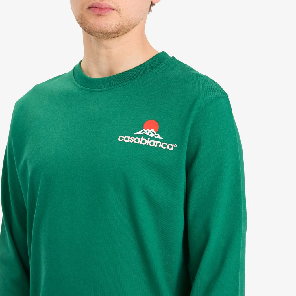 Casablanca Men's Montagne Printed Long Sleeve T-Shirt Green