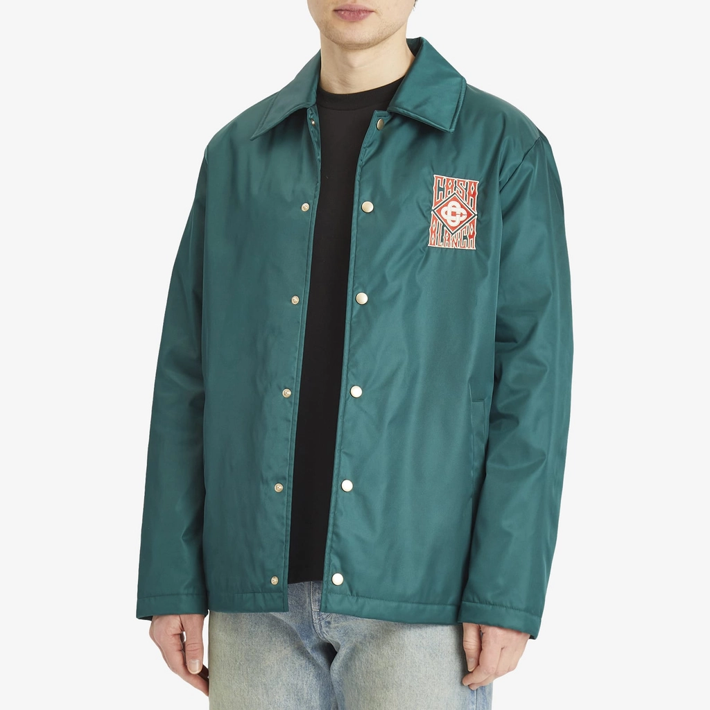 Casablanca Men's Stadium Jacket Green/Laurel Stripe