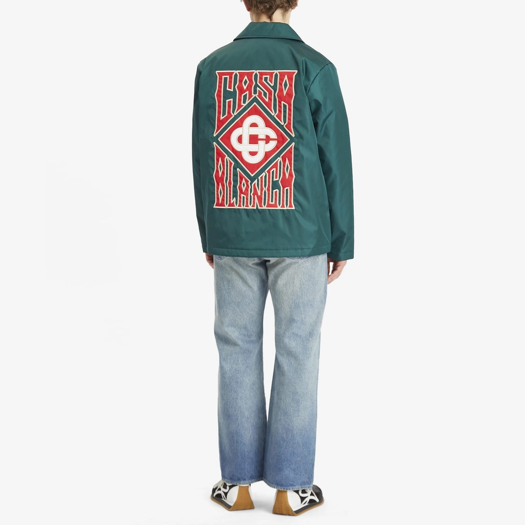Casablanca Men's Stadium Jacket Green/Laurel Stripe