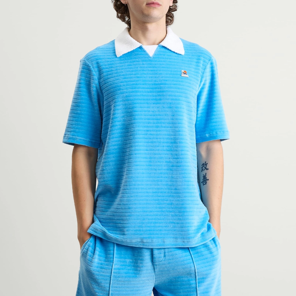 Casablanca Men's Velour Polo Blue