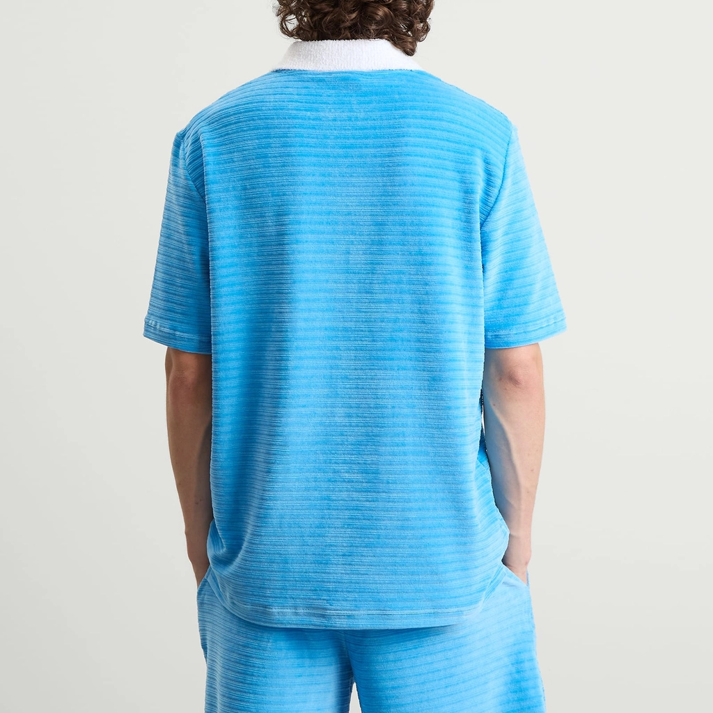 Casablanca Men's Velour Polo Blue