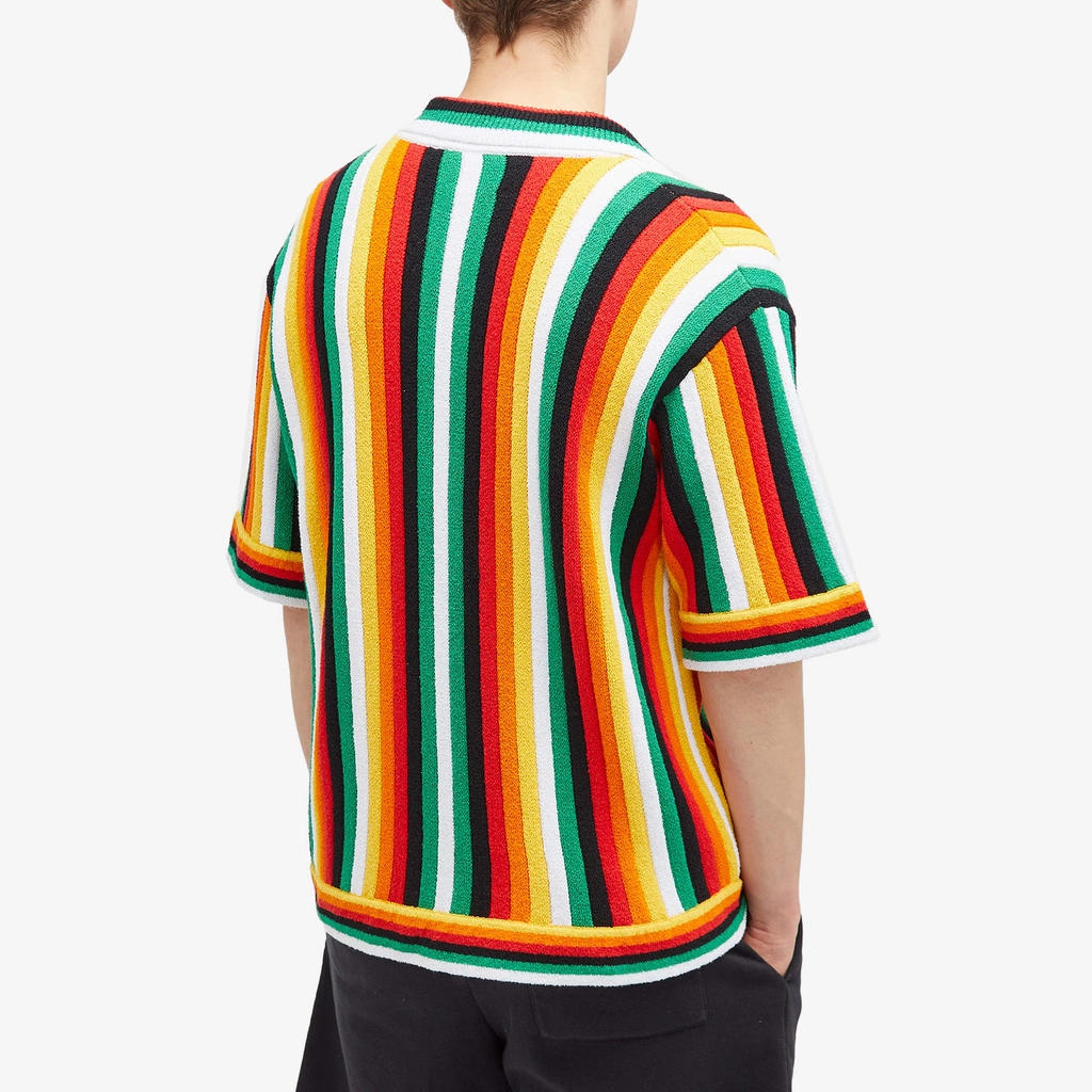 Casablanca Men's Striped Towelling Short Sleeve Shirt Multi
