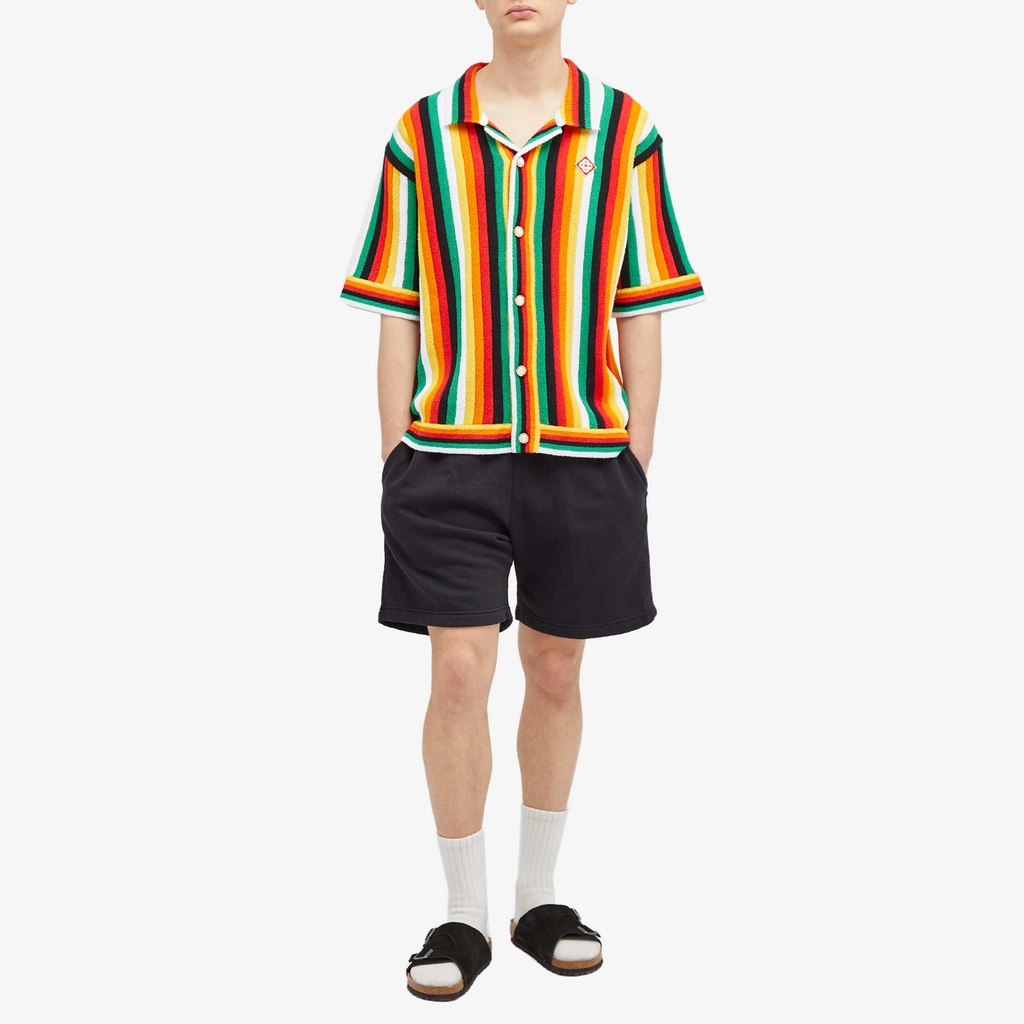 Casablanca Men's Striped Towelling Short Sleeve Shirt Multi