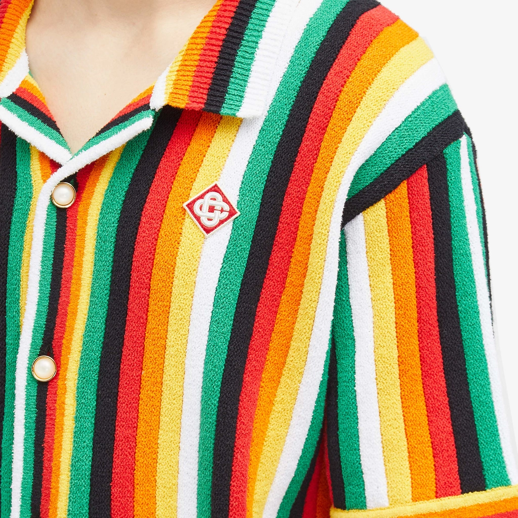 Casablanca Men's Striped Towelling Short Sleeve Shirt Multi