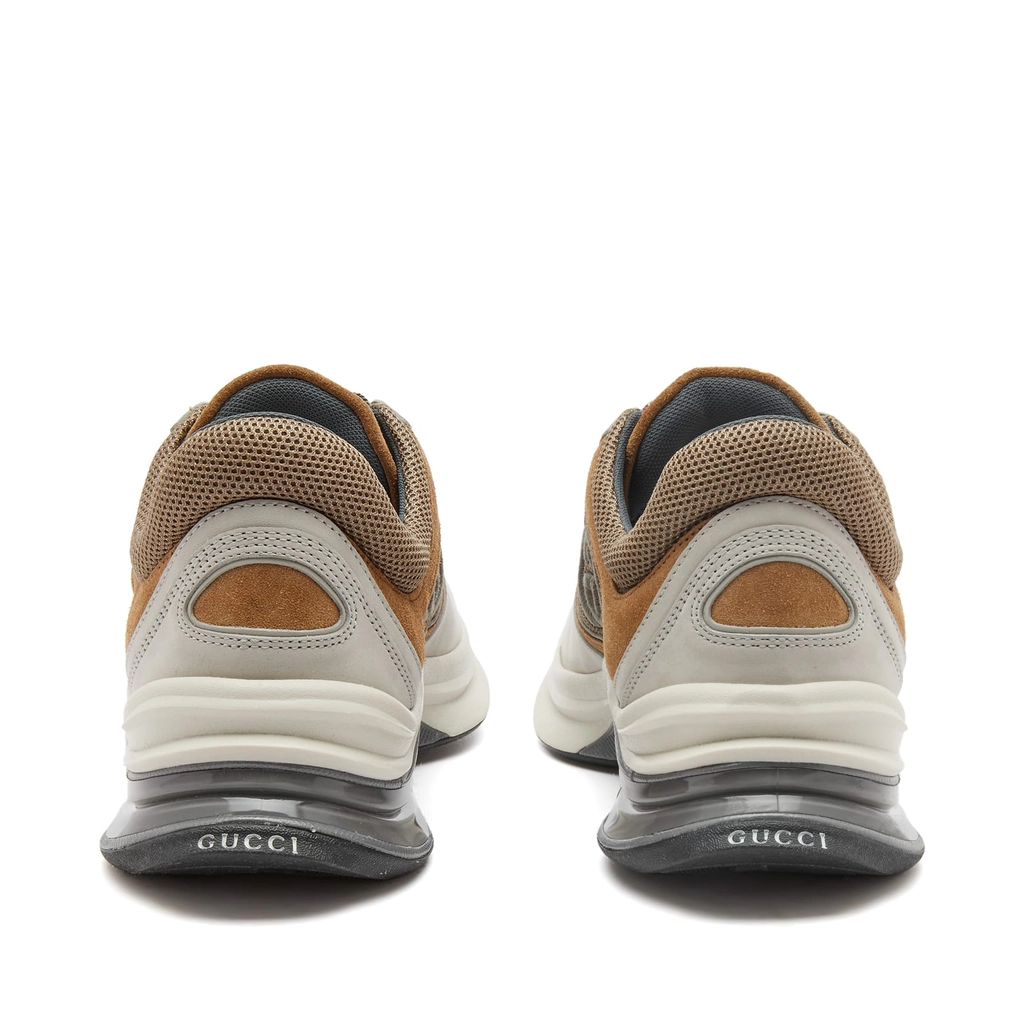 Gucci Men's Run Premium Sneaker Off White/Green/Beige