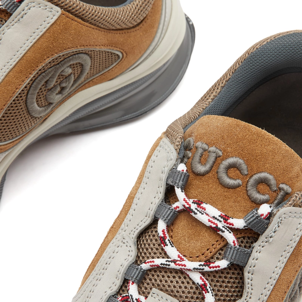 Gucci Men's Run Premium Sneaker Off White/Green/Beige
