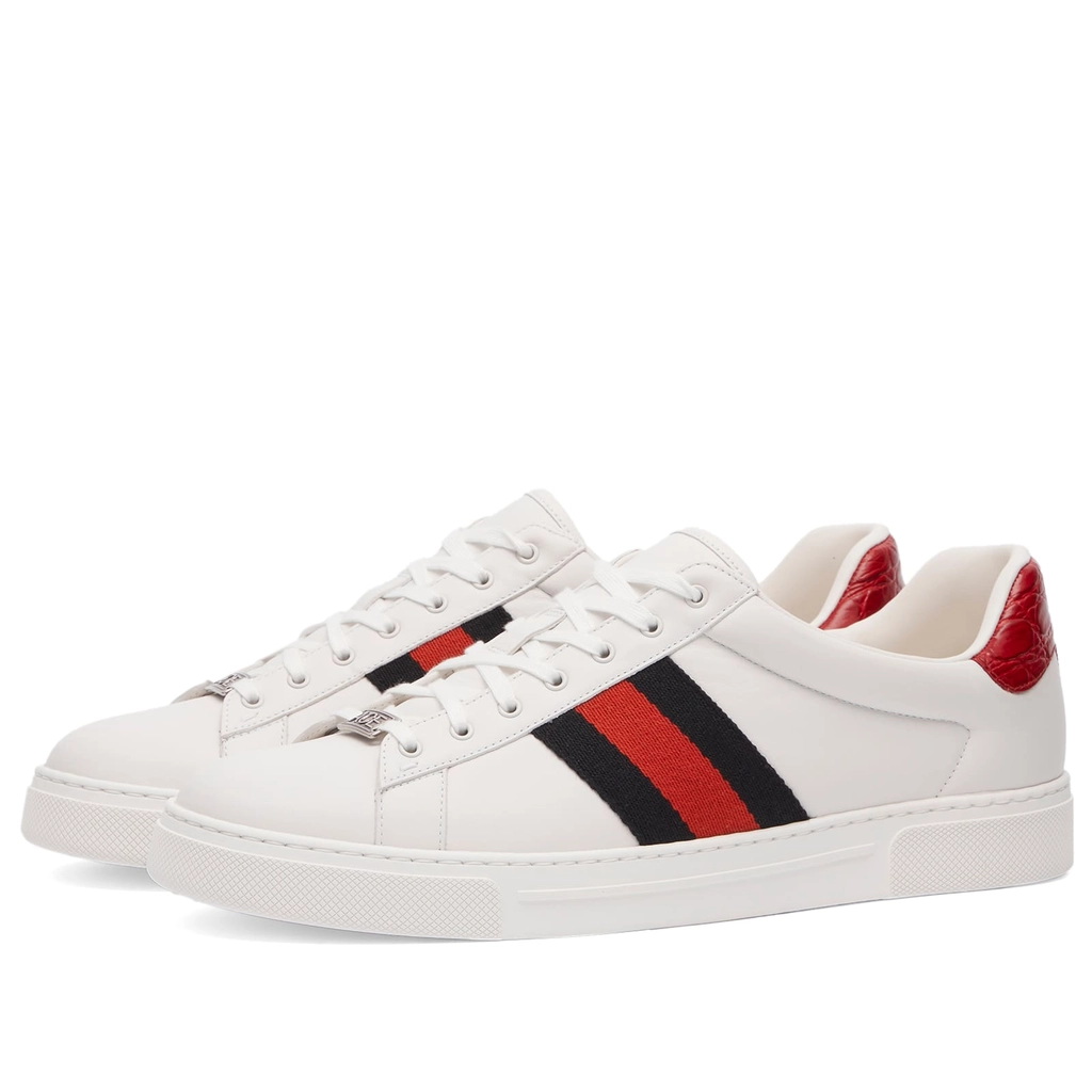 Gucci Men's Ace Sneaker White/Red/Green