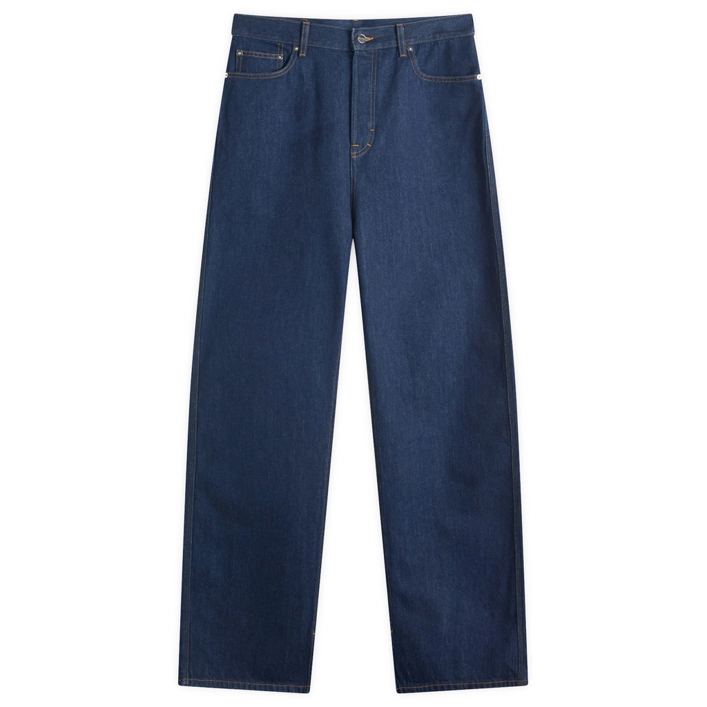 Gucci Men's Baggy Fit Indigo Wash Jeans Dark Blue/Mix
