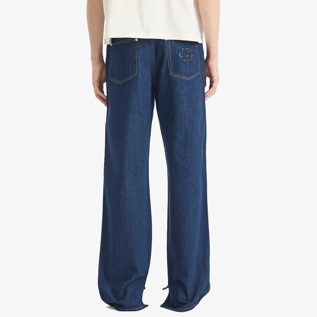 Gucci Men's Baggy Fit Indigo Wash Jeans Dark Blue/Mix