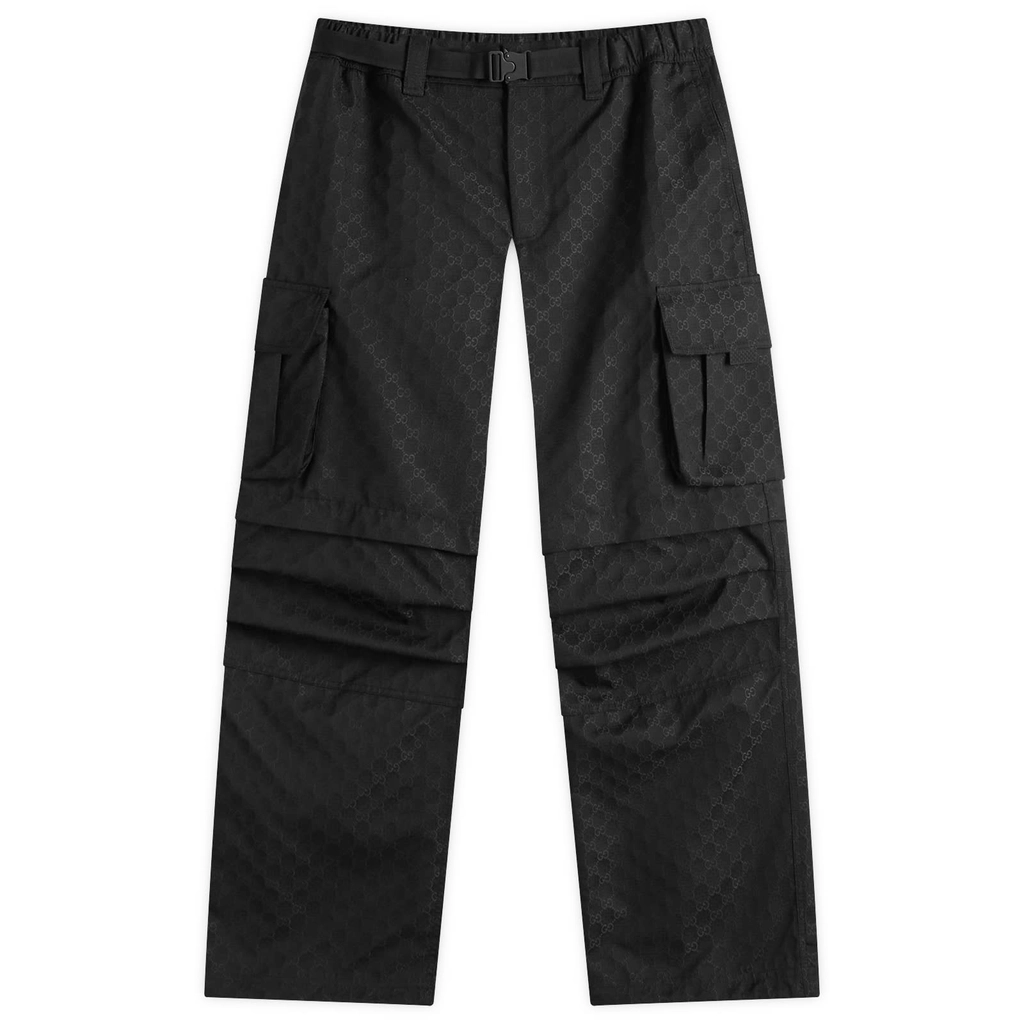 Gucci Men's Cotton Ripstop GG Military Pants Black