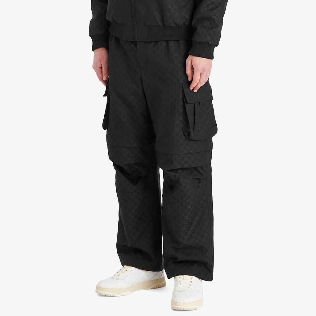 Gucci Men's Cotton Ripstop GG Military Pants Black