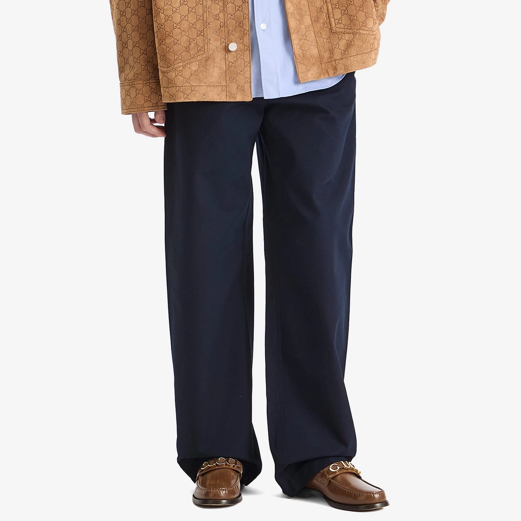 Gucci Men's Heavy Cotton Canvas Workwear Pants Ink