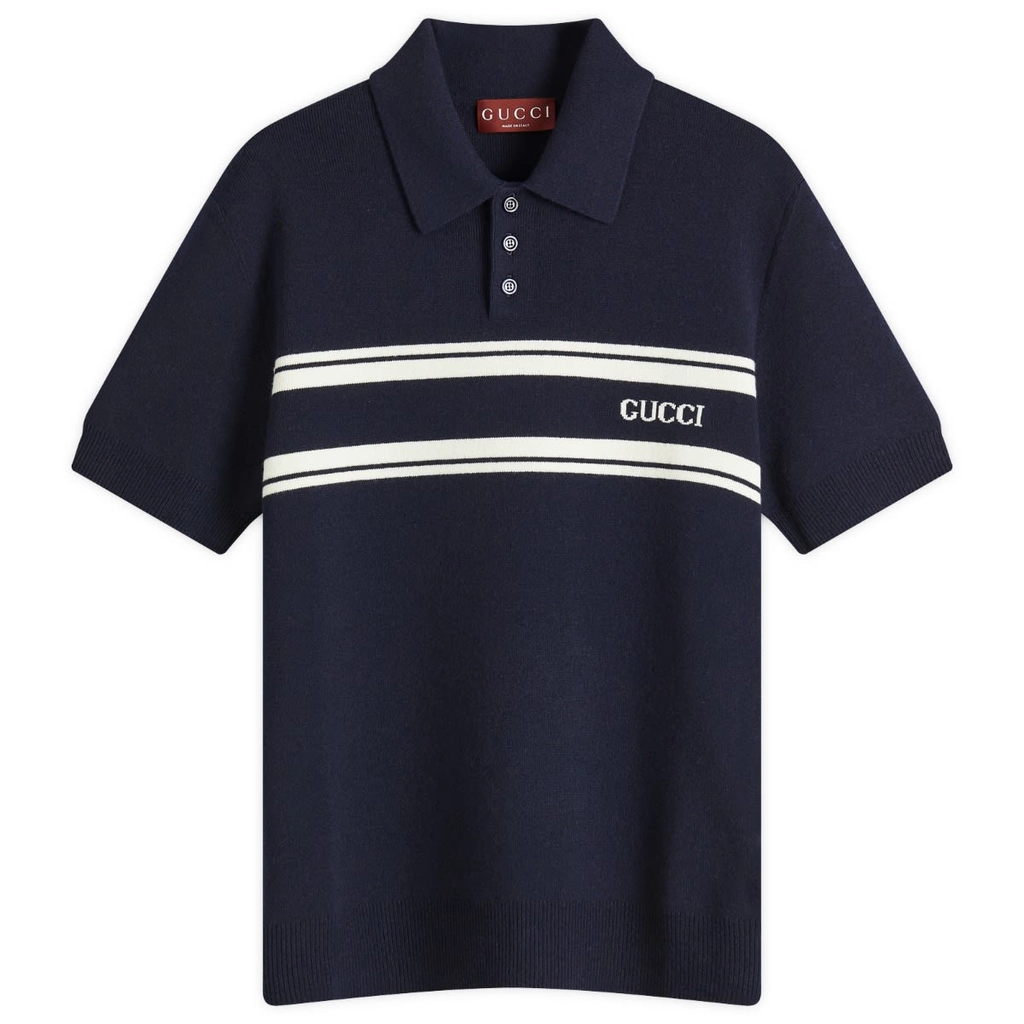 Gucci Men's Polo Navy/White