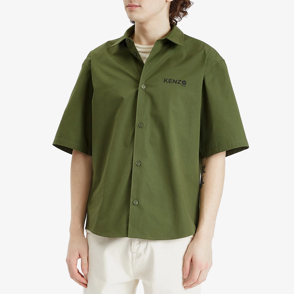 Kenzo Men's Boke Flower 2.0 Short Sleeve Shirt Khaki
