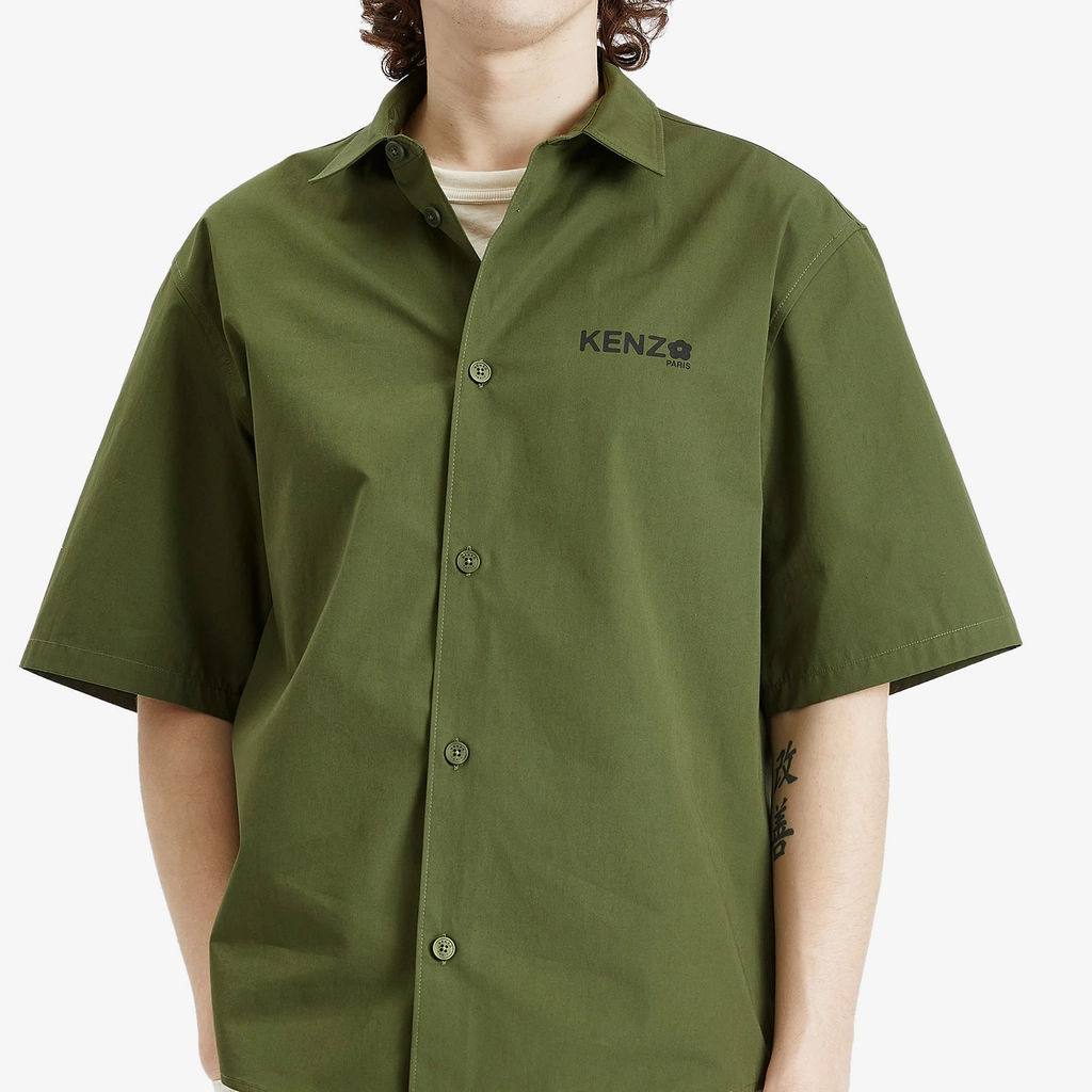 Kenzo Men's Boke Flower 2.0 Short Sleeve Shirt Khaki