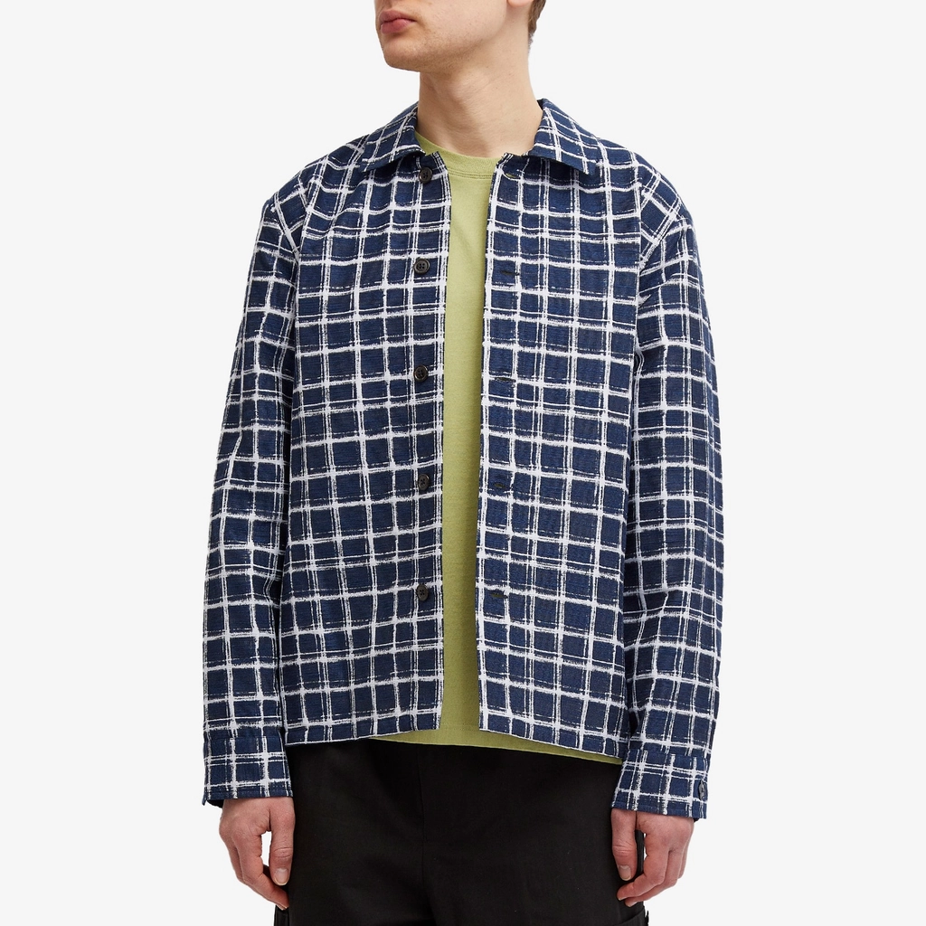 Kenzo Men's Check Jacquard Overshirt Midnight Blue