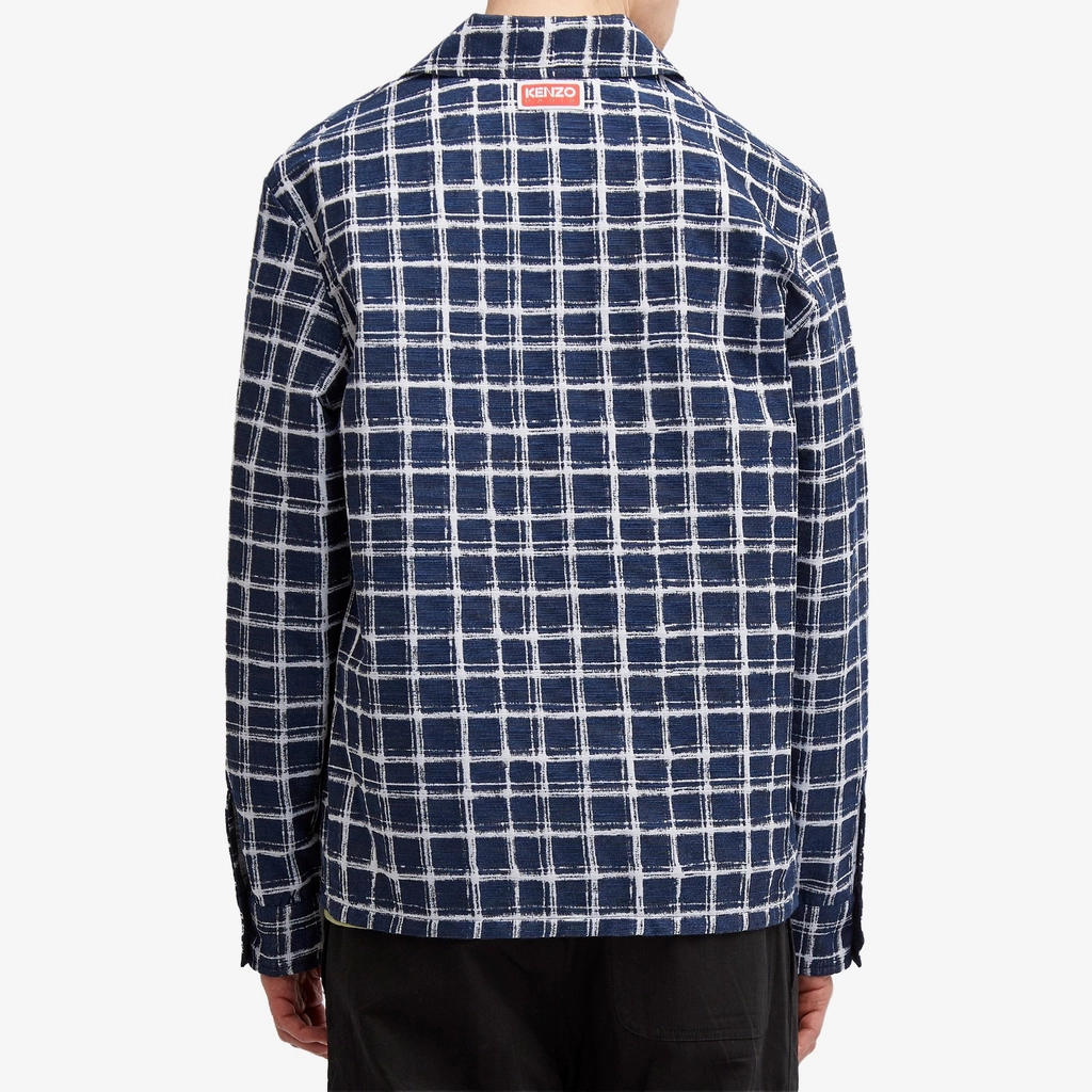 Kenzo Men's Check Jacquard Overshirt Midnight Blue