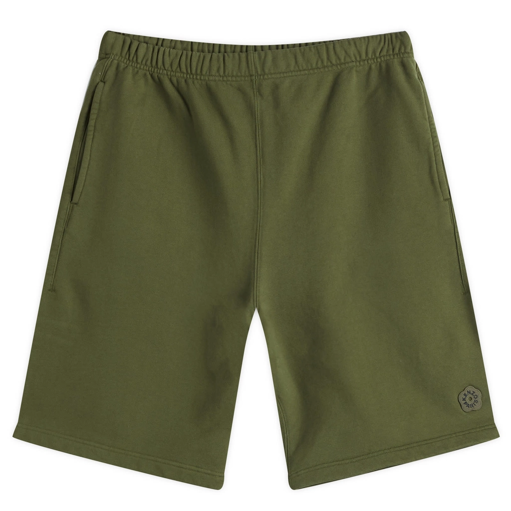 Kenzo Men's Gots Boke Flower 2.0 Embroidered Classic Shorts Khaki