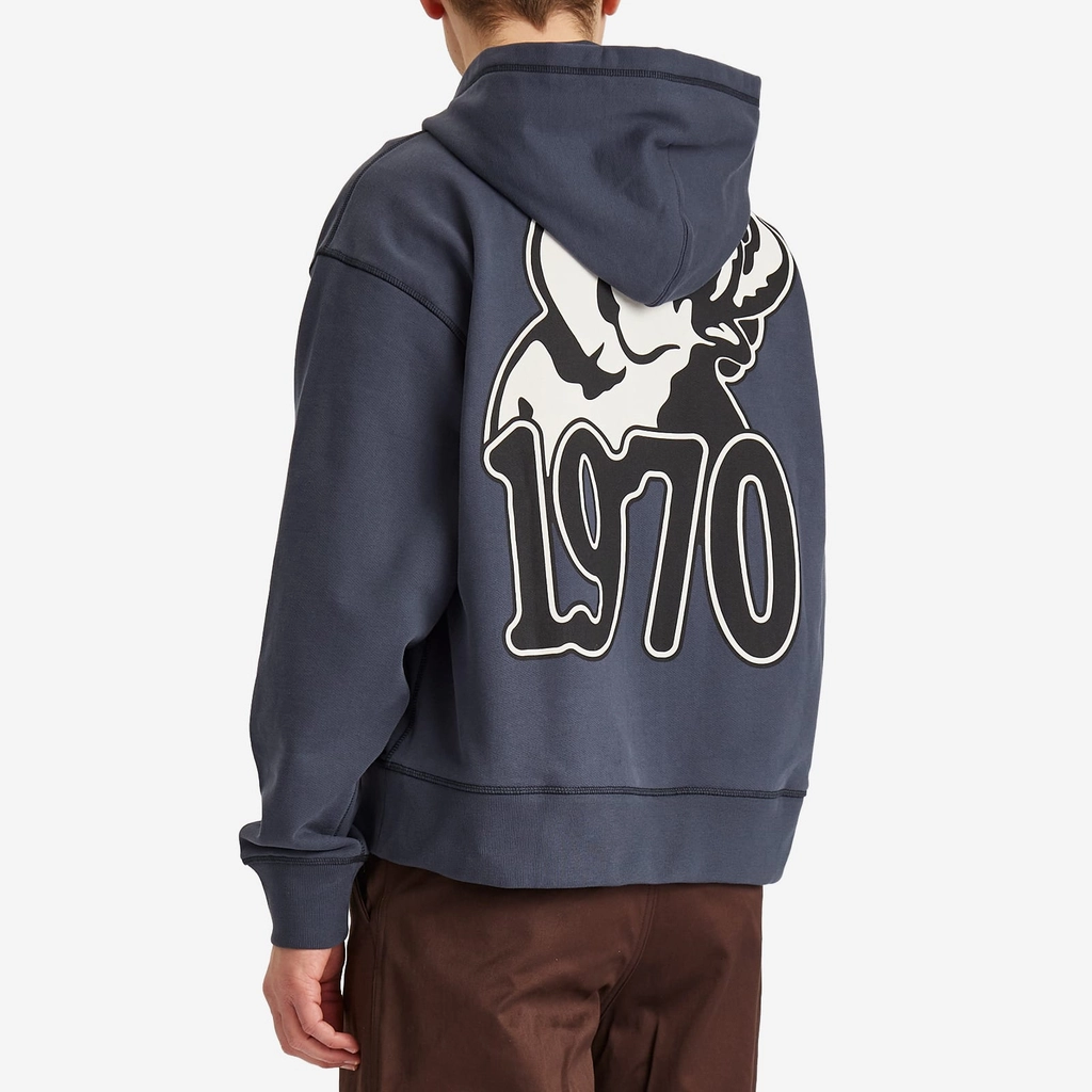 Kenzo Men's Gots Jungle Elephant Full Zip Hoodie Midnight Blue