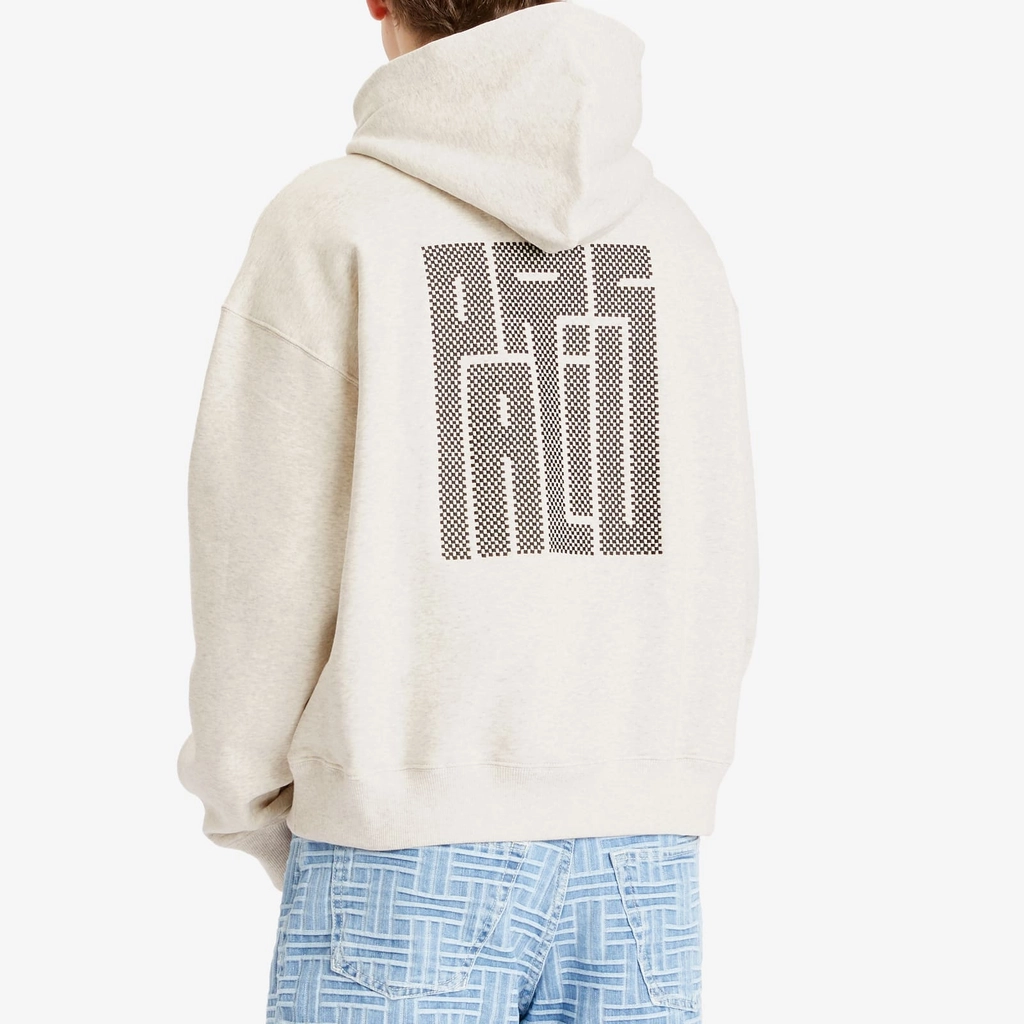 Kenzo Men's Gots Kamon Embroidered Buttoned Hoodie Pale Grey