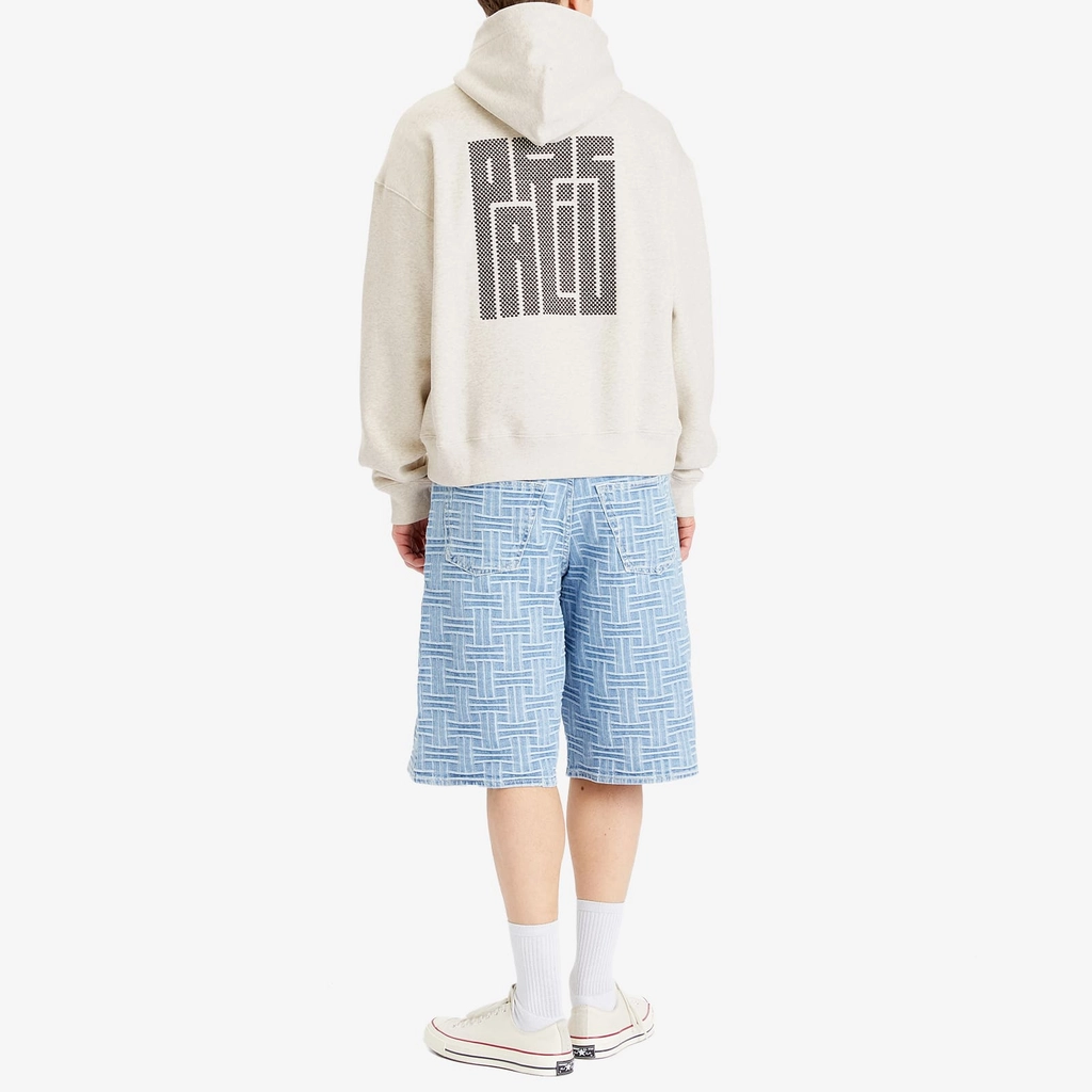 Kenzo Men's Gots Kamon Embroidered Buttoned Hoodie Pale Grey