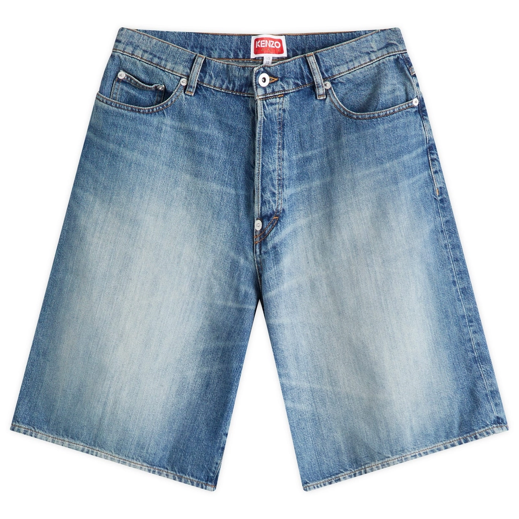 Kenzo Men's Straight Shorts Medium Stone Blue