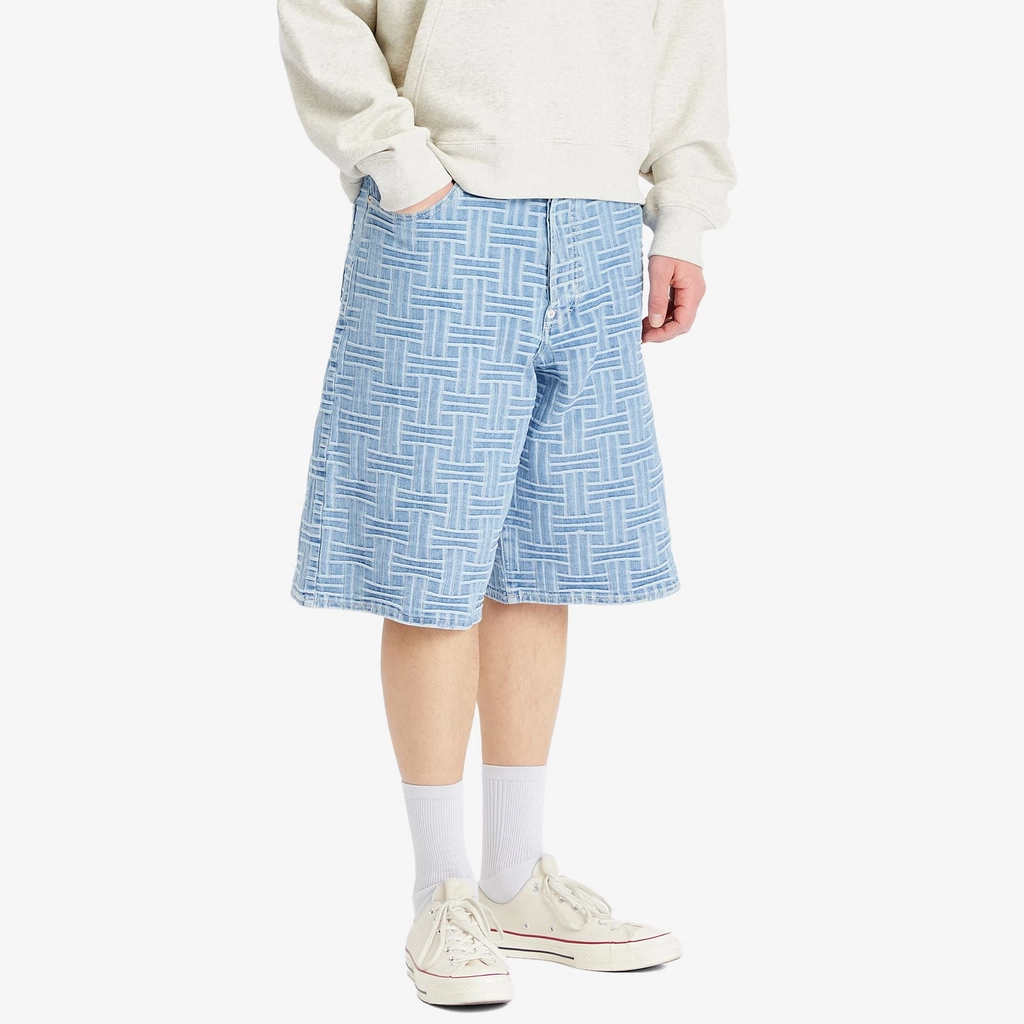 Kenzo Men's Weave Straight Shorts Bleached Blue