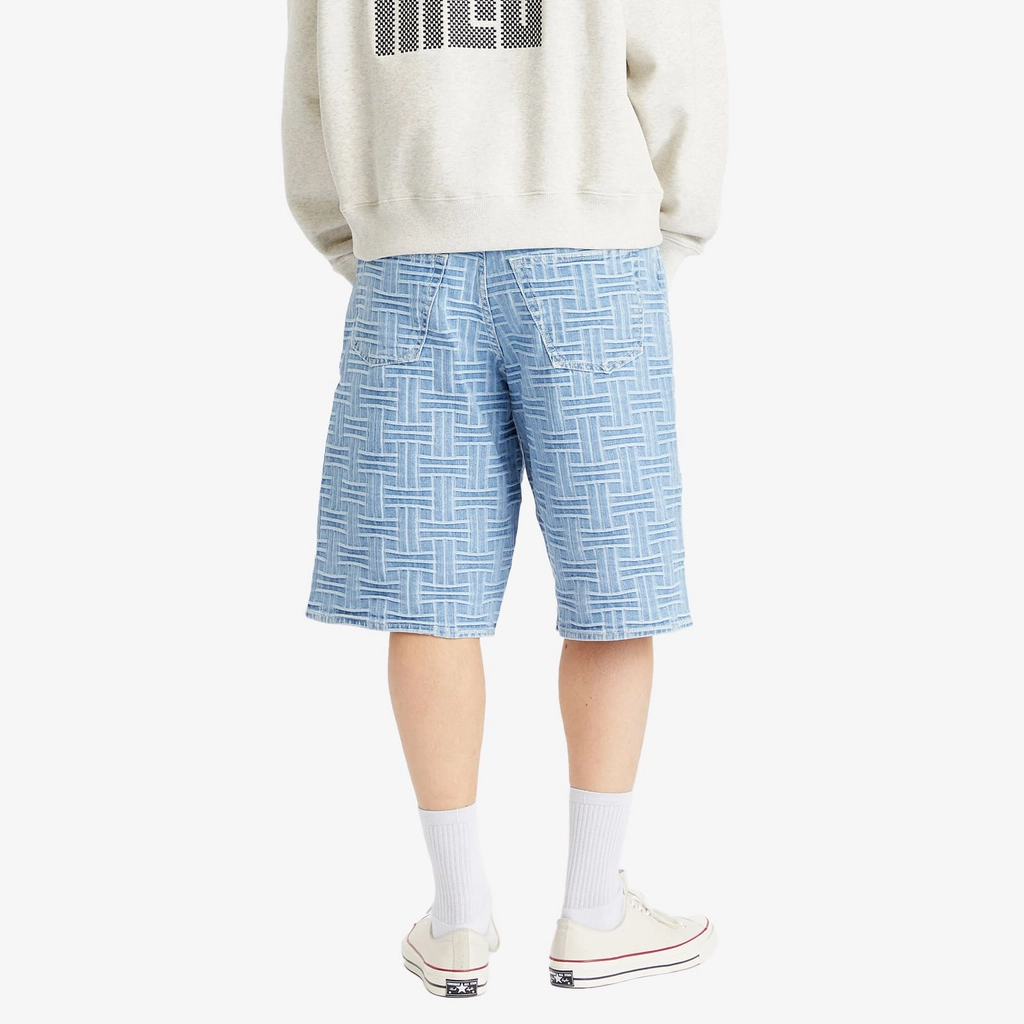 Kenzo Men's Weave Straight Shorts Bleached Blue