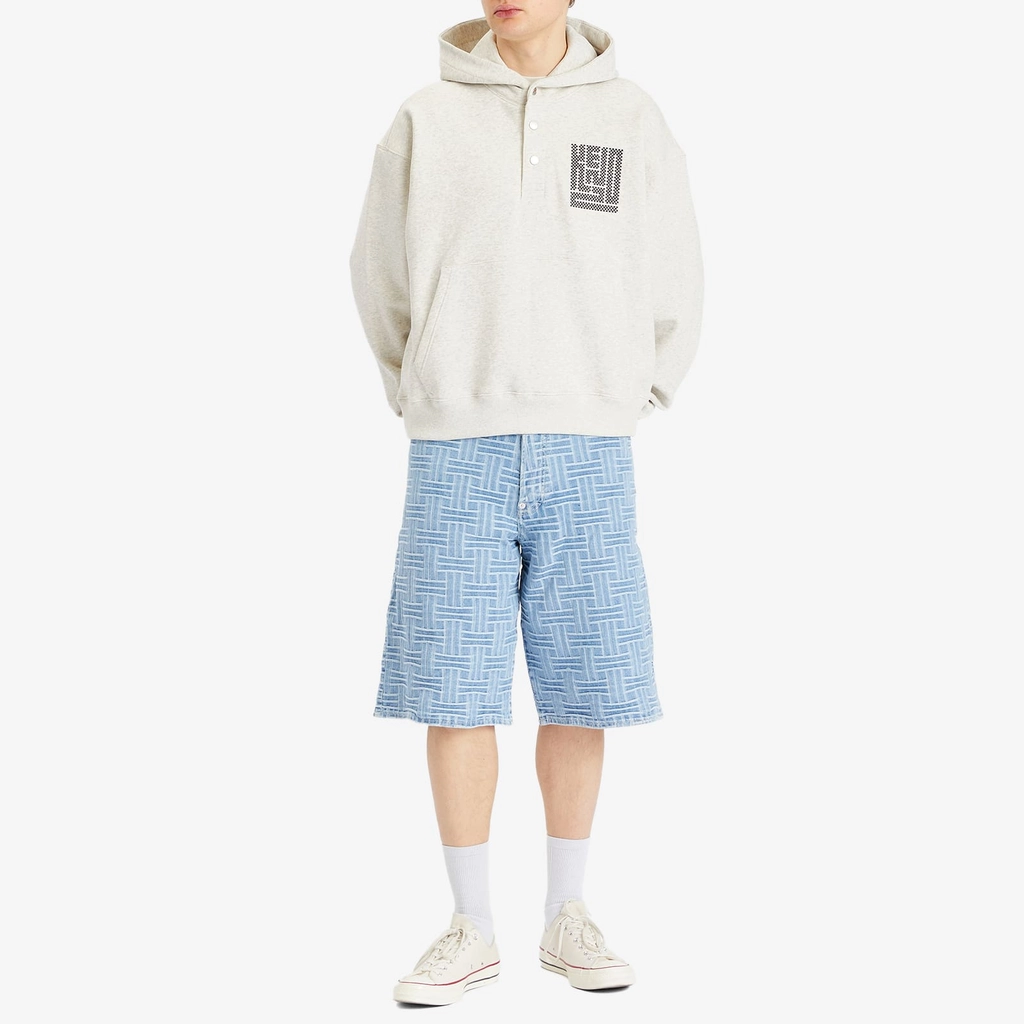 Kenzo Men's Weave Straight Shorts Bleached Blue