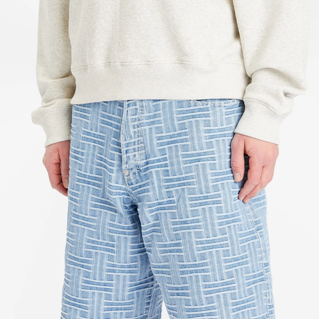 Kenzo Men's Weave Straight Shorts Bleached Blue