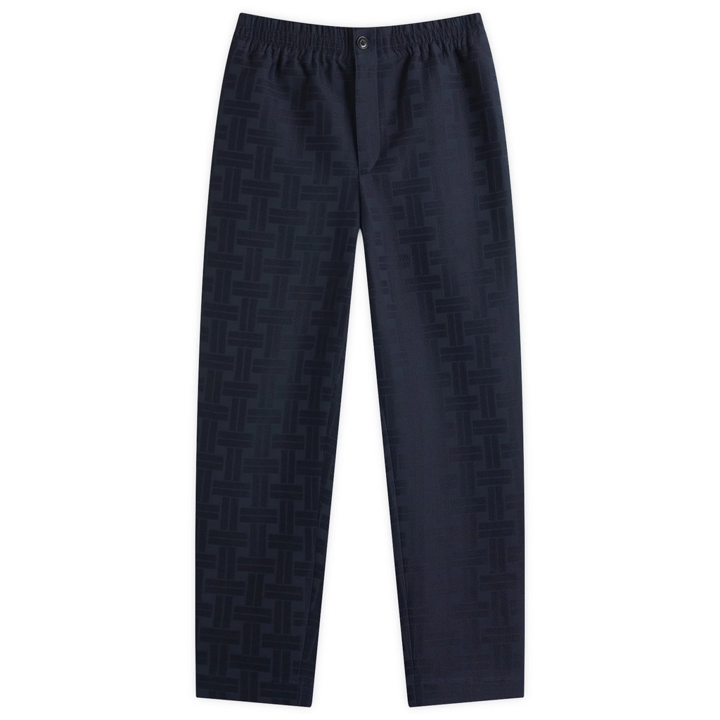 Kenzo Men's Weave Tapered Leg Trousers Blue Black