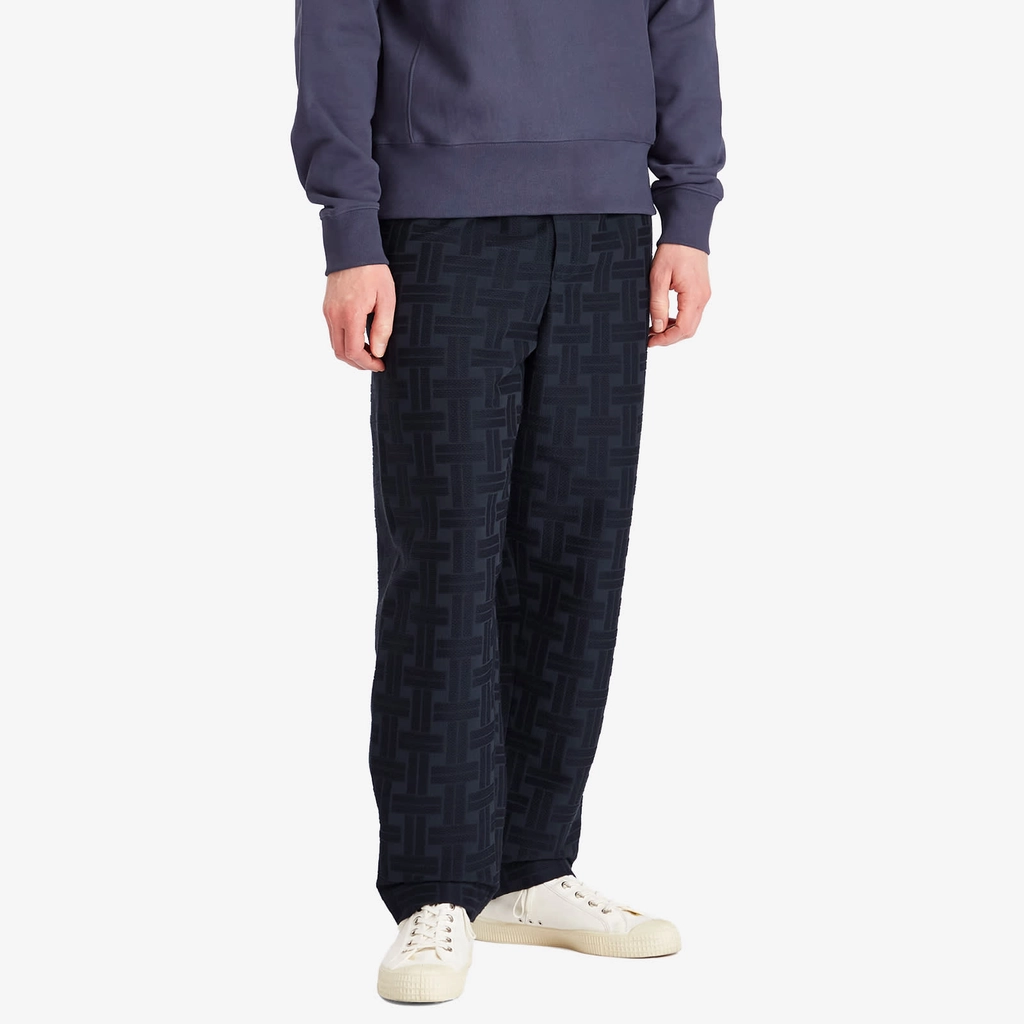 Kenzo Men's Weave Tapered Leg Trousers Blue Black