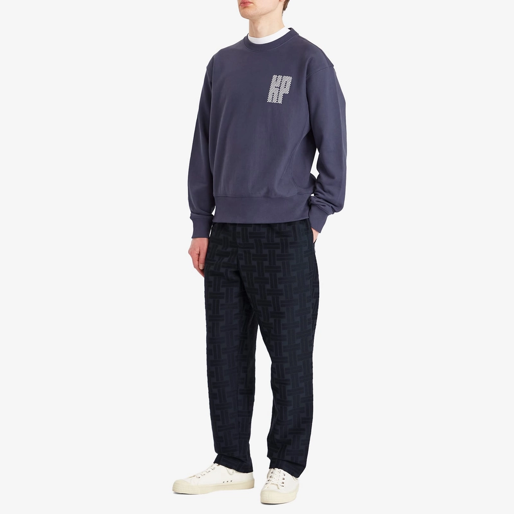 Kenzo Men's Weave Tapered Leg Trousers Blue Black