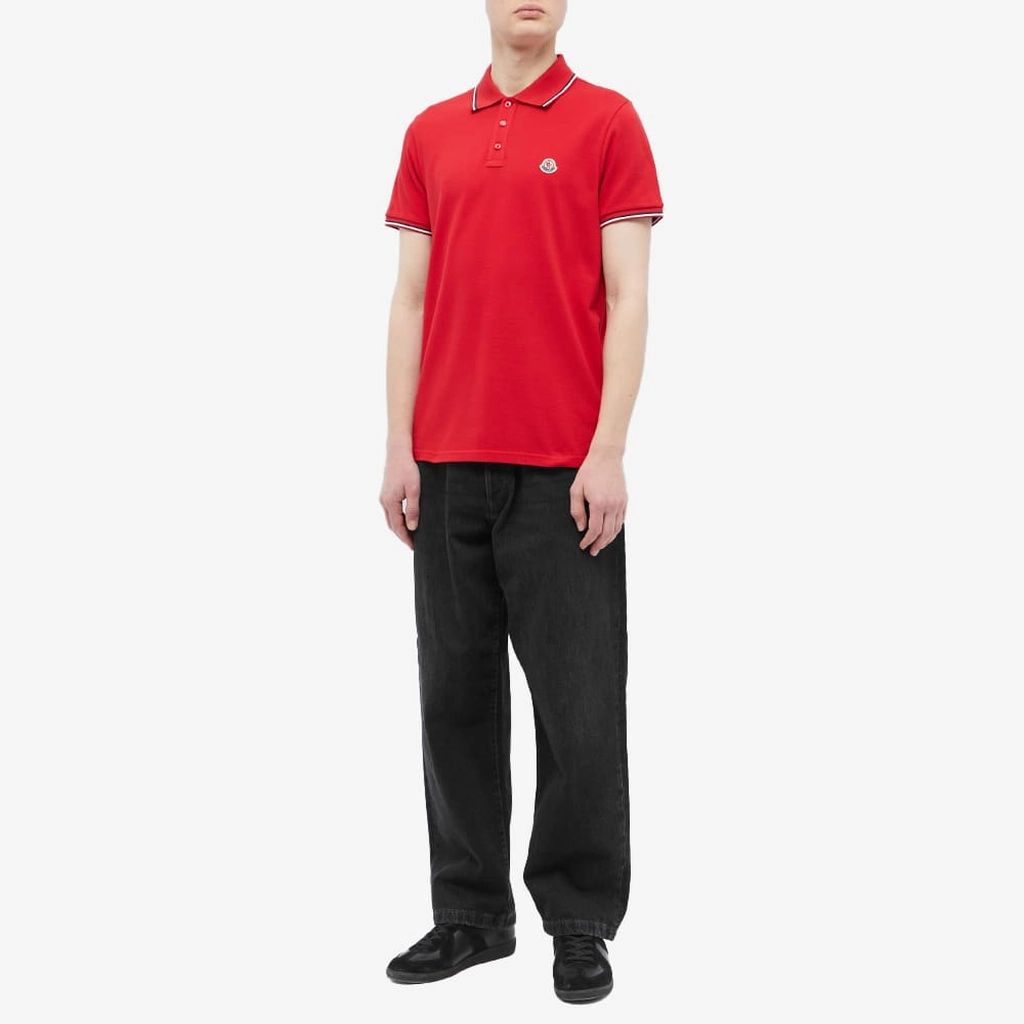 Moncler Men's Classic Logo Polo Red