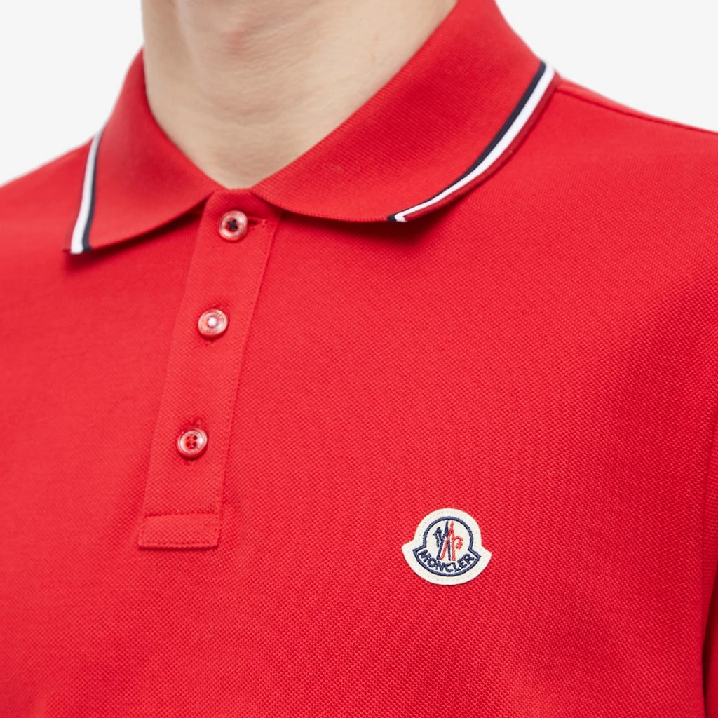 Moncler Men's Classic Logo Polo Red