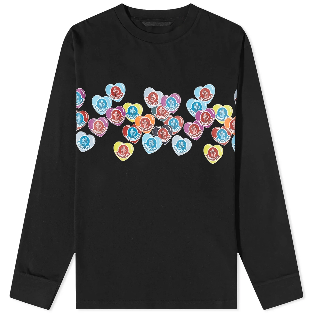 Moncler Men's Multi Heart Sweater Black
