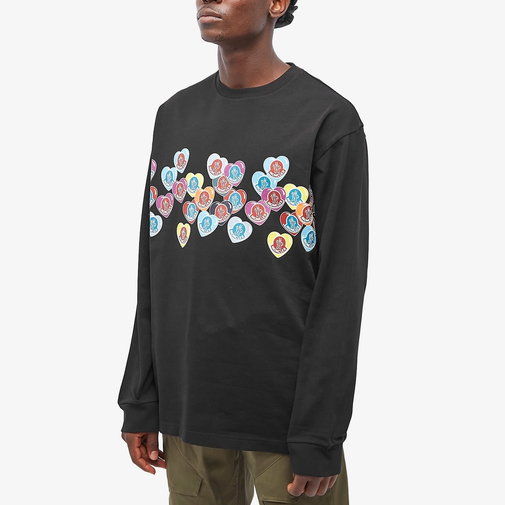 Moncler Men's Multi Heart Sweater Black