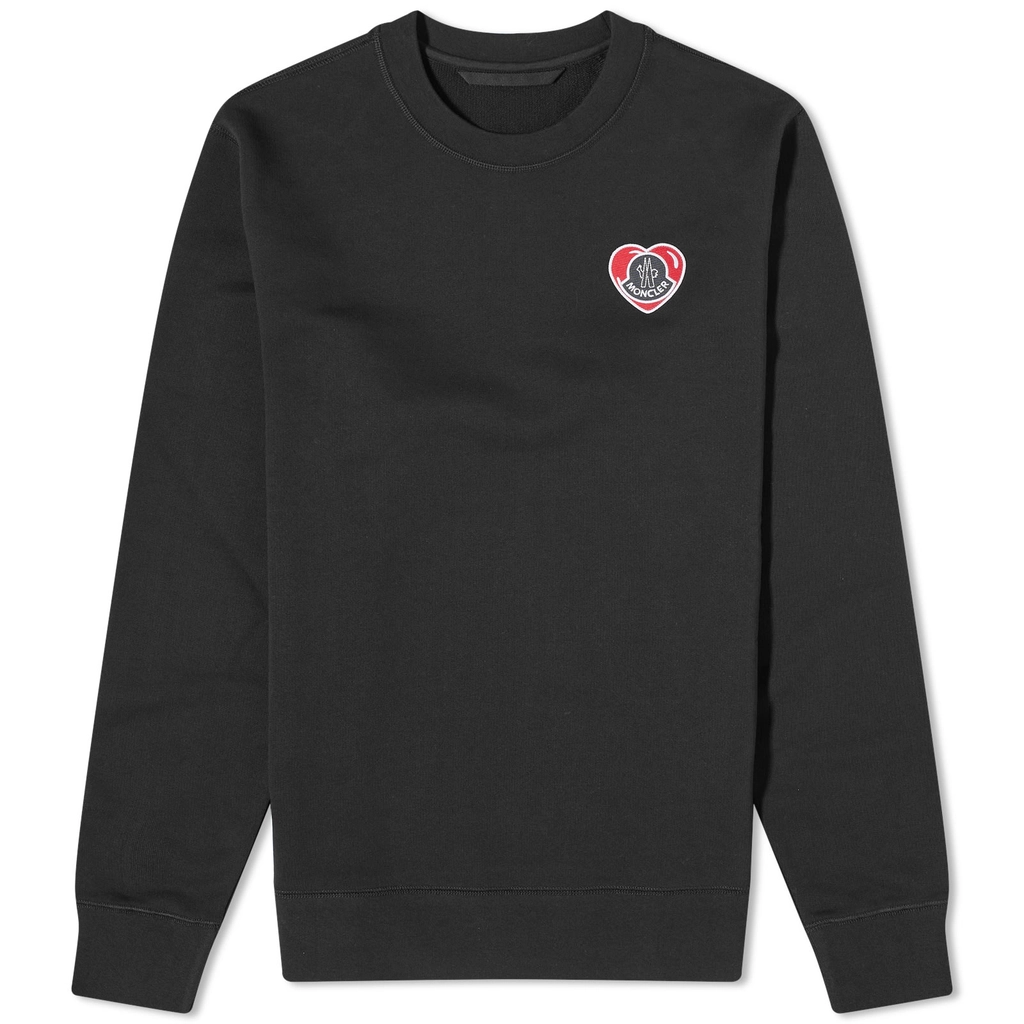 Moncler Men's Heart Logo Sweater Black