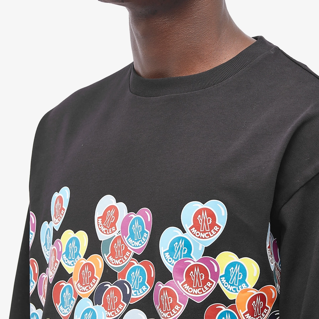 Moncler Men's Multi Heart Sweater Black