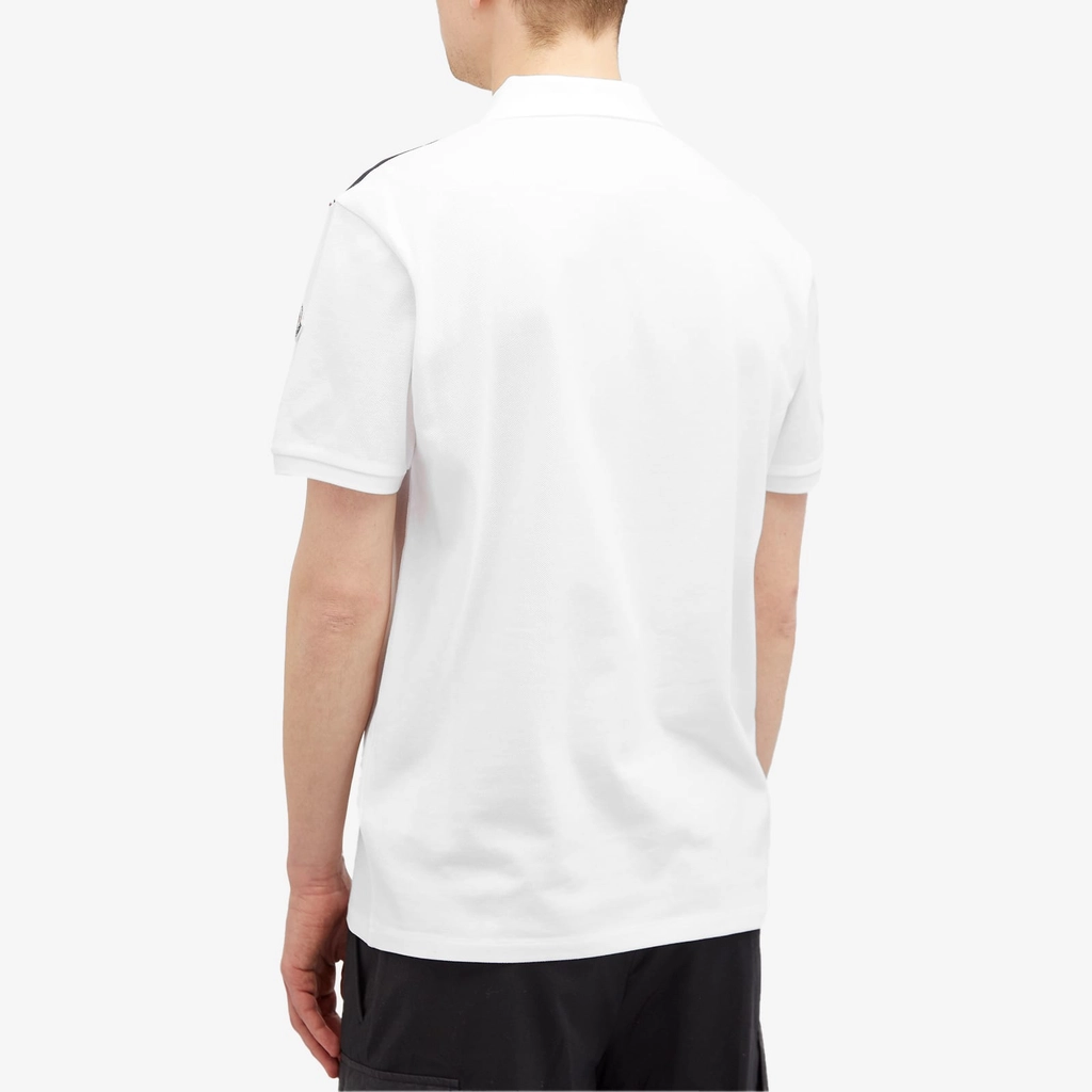 Moncler Men's Tricolor Polo Shirt White