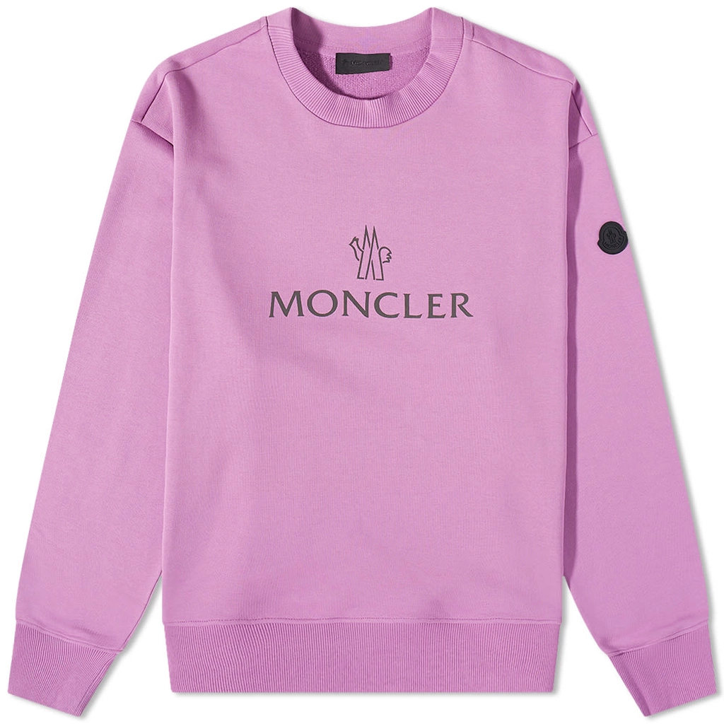 Moncler Men's Logo Crew Sweat Pink