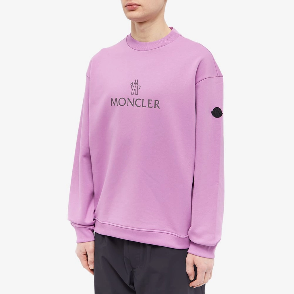 Moncler Men's Logo Crew Sweat Pink