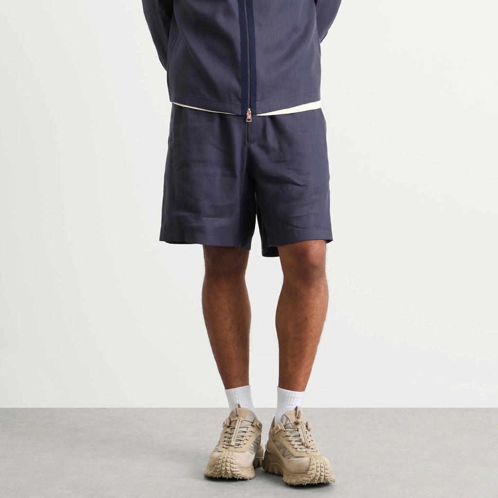 Moncler Gilga Farm by Donald Glover Linen Shorts Navy