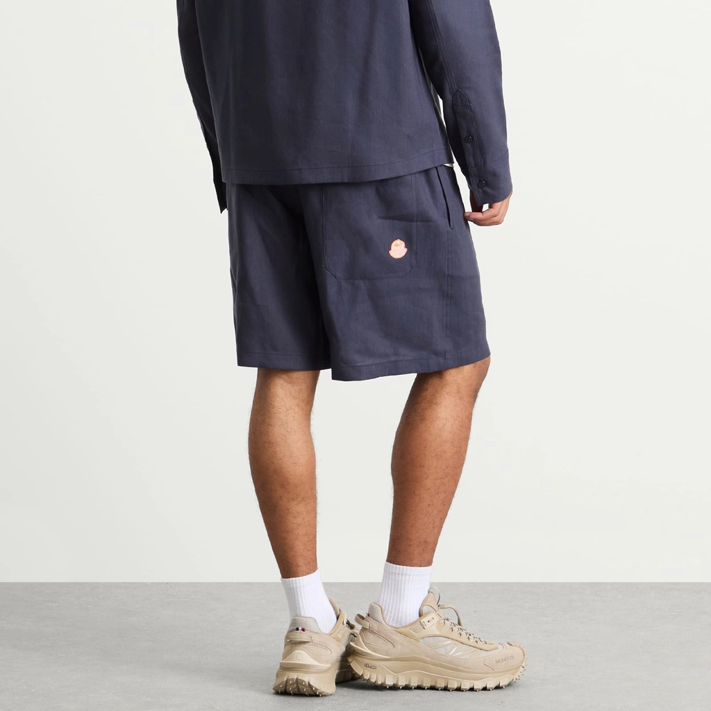 Moncler Gilga Farm by Donald Glover Linen Shorts Navy