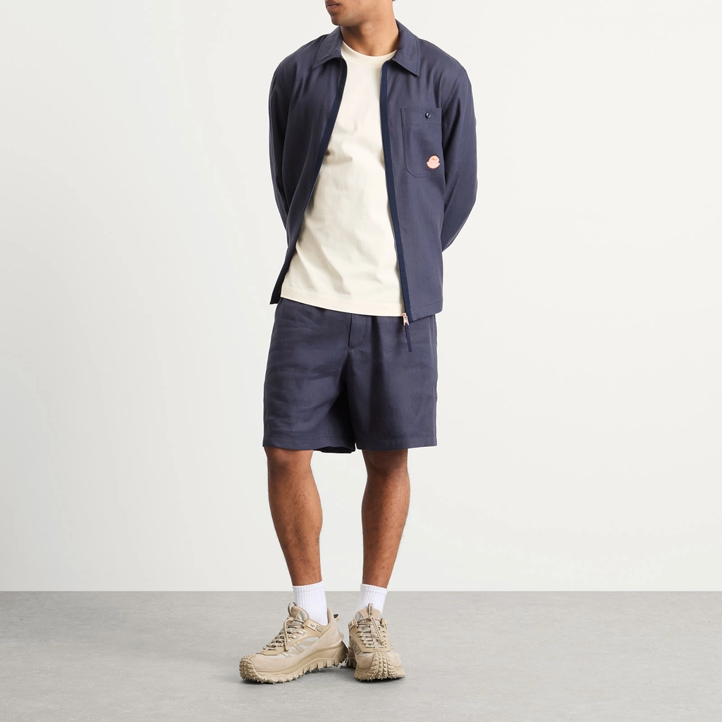Moncler Gilga Farm by Donald Glover Linen Shorts Navy