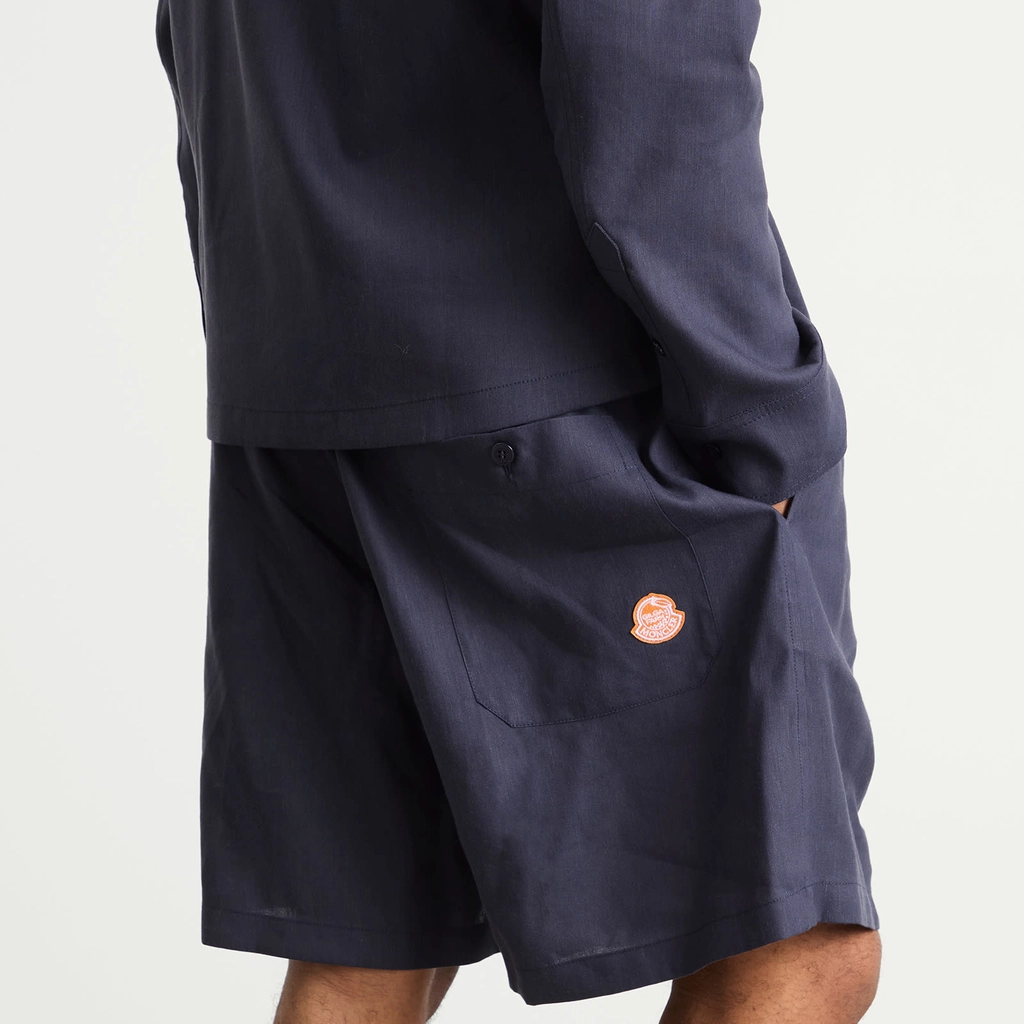 Moncler Gilga Farm by Donald Glover Linen Shorts Navy