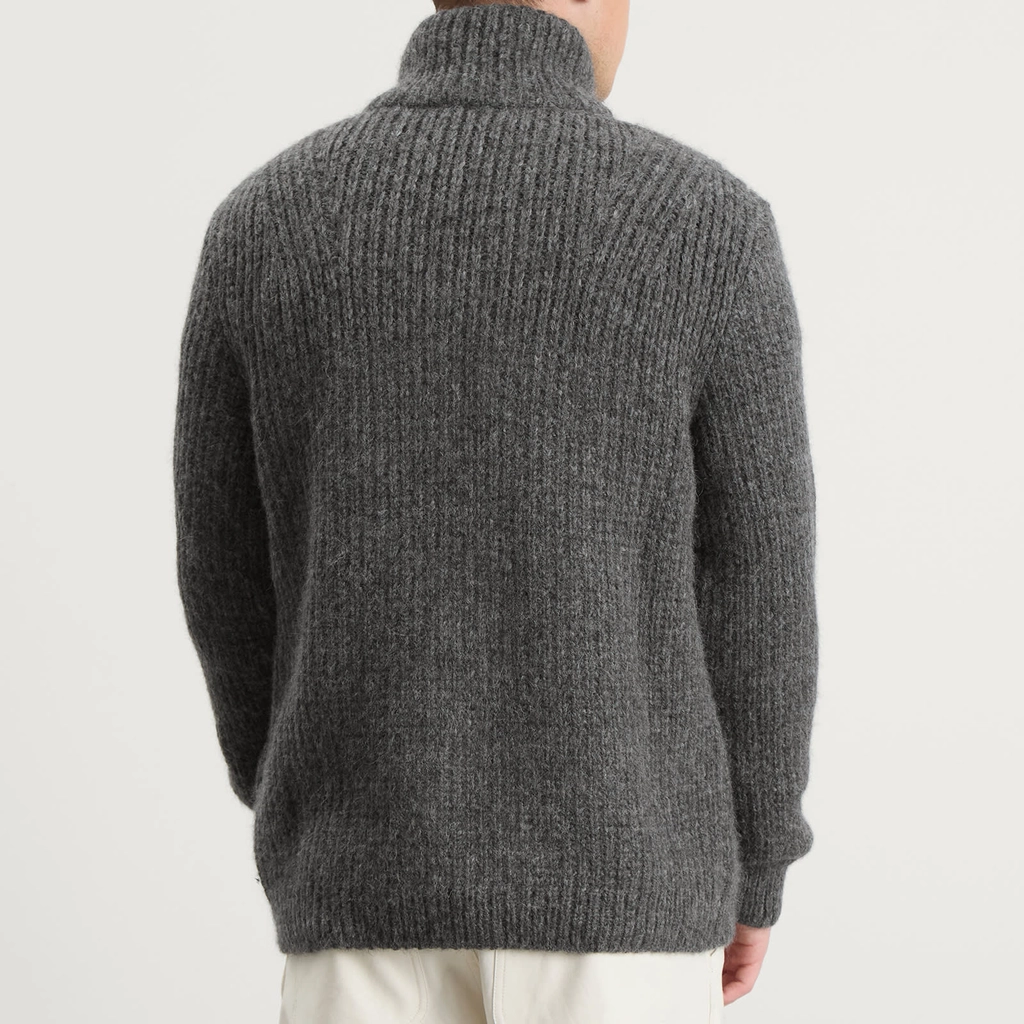 Moncler Men's Alpaca Wool Zip Jumper Grey