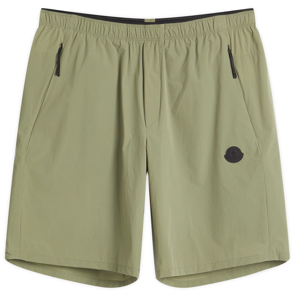 Moncler Men's Bi-Stretch Nylon Opaque Shorts Green