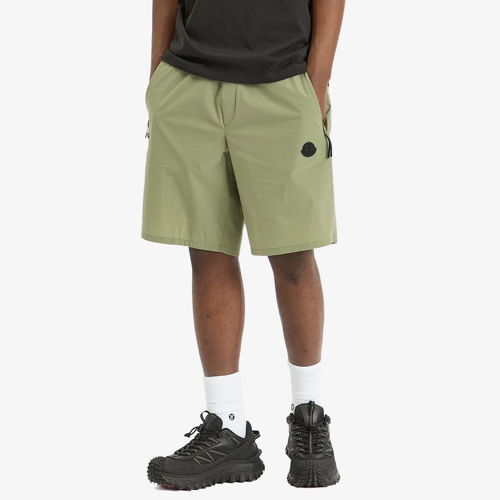 Moncler Men's Bi-Stretch Nylon Opaque Shorts Green