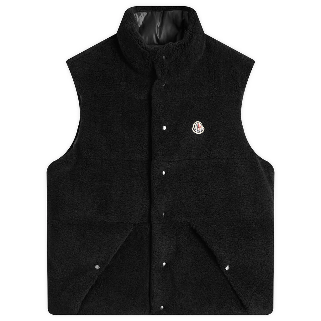 Moncler Men's Colbricon Teddy Fleece Vest Black